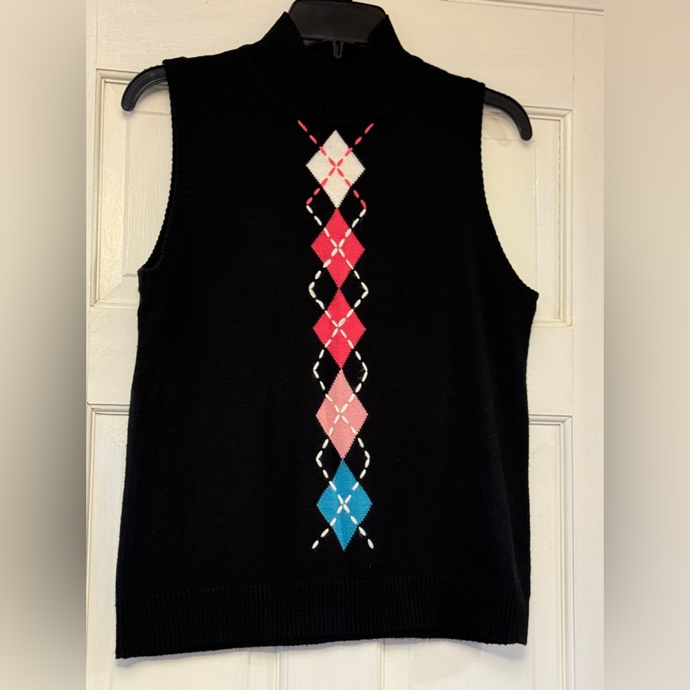 Studio Works Sleeveless Black Turtleneck Sweater